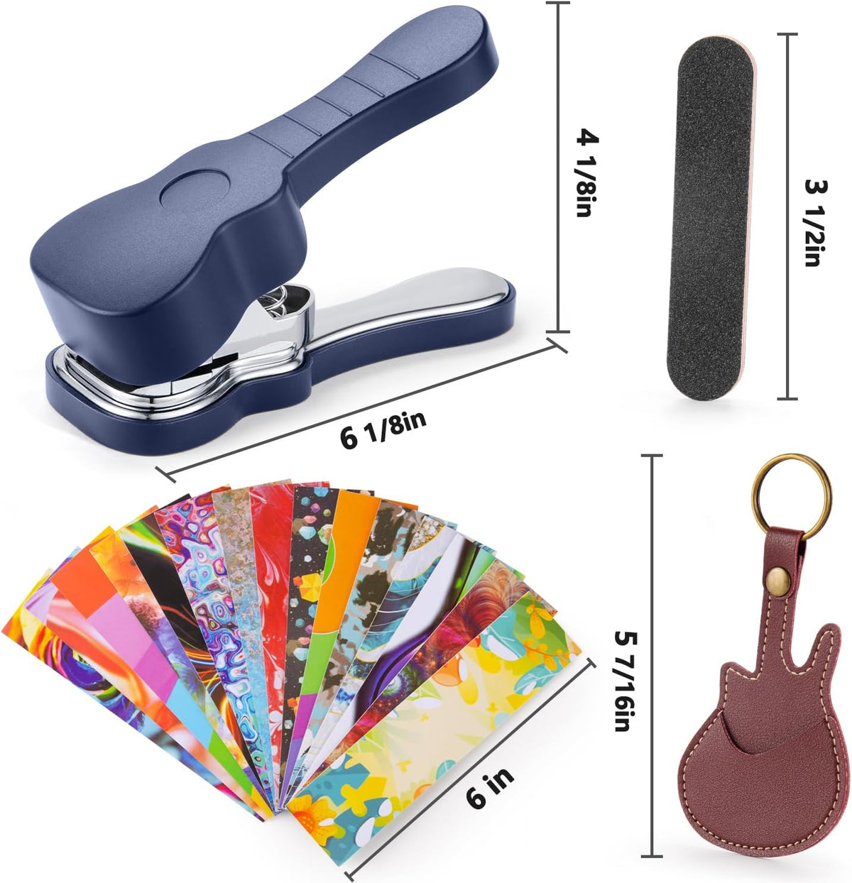 Guitar Pick Punch Kit – Bass Guitar Picks Puncher With 15 Variety Pick Strips Medium Guitar Pick Maker - photo 3