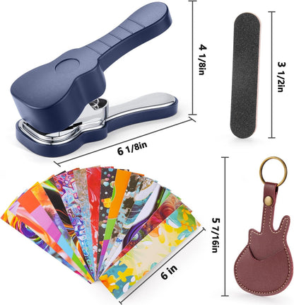 Guitar Pick Punch Kit – Bass Guitar Picks Puncher With 15 Variety Pick Strips Medium Guitar Pick Maker - photo 3