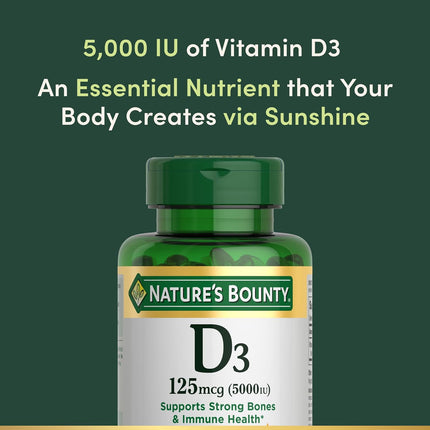 Nature's Bounty Vitamin D3 immune support benefits