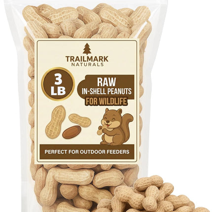 3 LB - Raw Peanuts For Squirrels, Raw In Shell Peanuts For Birds and Wildlife- Squirrel Food, Wild Bird Seed - Grown in The USA