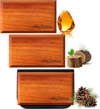 Car Air Freshener - 3 Pack (Amber-Teak-Pine) Wooden Air Freshener, Natural Essential Oil Scents, Car Accessories for Women, Smell Good Premium Automotive Gift Set - Metal Clip Included