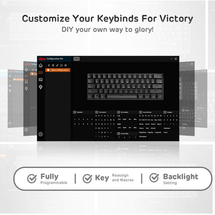 Wireless 60% Triple Mode BT5.0/2.4G/USB-C Mechanical Keyboard, 61 Keys Wireless Mechanical Keyboard, Compact Gaming Keyboard with Software (Hot Swappable Blue Switch, Black)