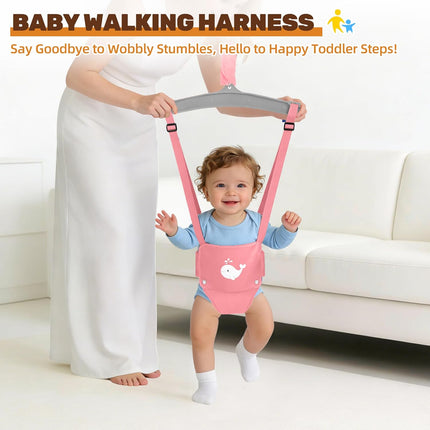 Baby Jumper with Stand, Foldable Activity Jumper for Infants, Height Adjustable Baby Bouncer No Doorway Needed Toddler Jumper, Portable Indoor Outdoor Baby Activity Center for 6-12 Months (Pink)