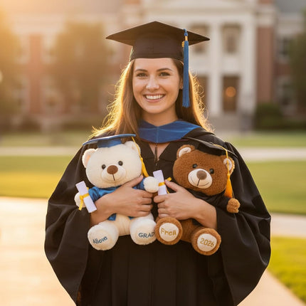 TNYKER Custom Graduation Bear 2026 Personalized Name Graduation Stuffed Animal Monogrammed Graduation Plush PreK Kindergarten High School College Grad Gifts for Kids Her Him