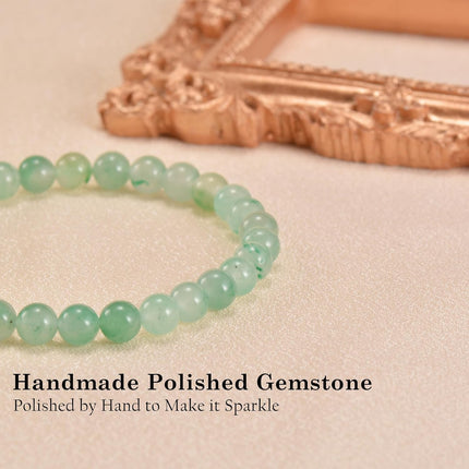 African Jade Bracelets for Women Men 6.8 inch African Jades Crystal Round Beaded Stretch Bracelet Natural Gemstone Handmade Polishing Stone for Spiritual Healing Meditation Yoga