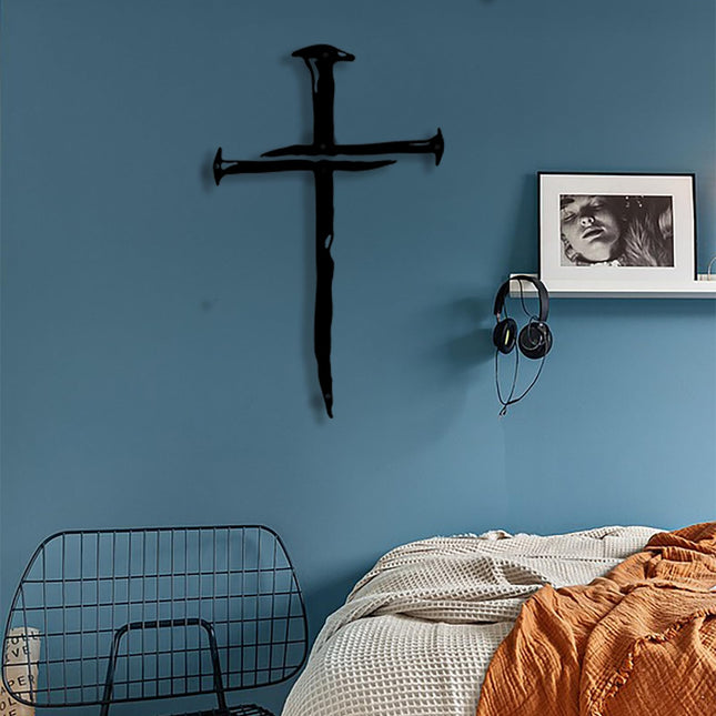 Wall Cross Jesus Crosses Wall Decor Religious Metal Wall Art Minimalist Decorations for Church Home Office Baptism Decor Gift for a Christian