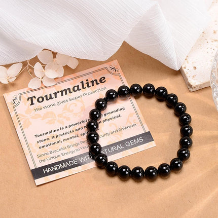 MASSIVE BEADS Handmade Yoga Stretch Elastic Bracelet Natural Stone Crystal Healing Power Energy Gifts for Unisex Adult 4mm 6mm 8mm 10mm