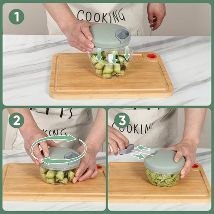 Garlic Chopper, Pull-String Vegetable Onion Mincer