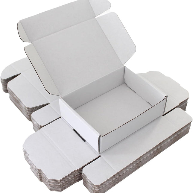 7x5x2 Inch Small Shipping Boxes 50-Pack, White Corrugated Cardboard Mailer Boxes