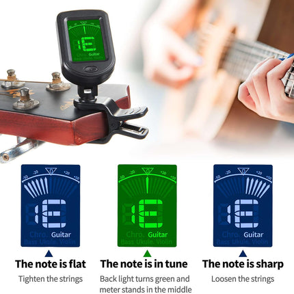 Guitar Tuner Clip On Ukulele Tuner 1 Pack for Guitar Bass Ukulele Violin banjo Tuner