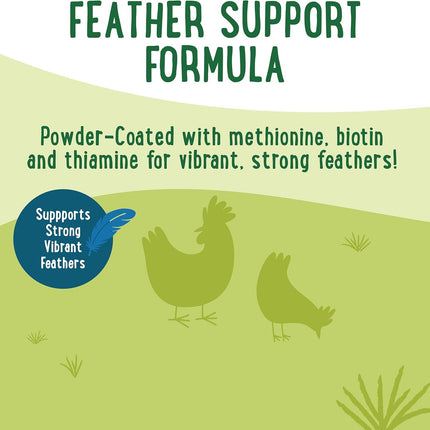 Manna Pro Farmhouse Favorites Feather Flair Poultry Treat, High Protein Chicken Treat with Methionine, Biotin & Thiamine, Supports Strong, Vibrant Feathers, for Chickens, Ducks, Turkeys & More, 2 lbs