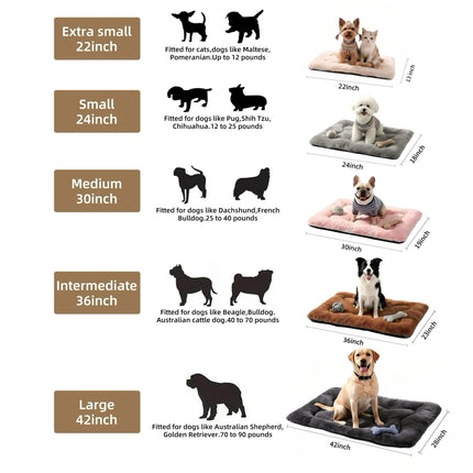 Cama para perro de 36" para jaula metálica, tapete lavable para dormir para mascotas medianas/grandes