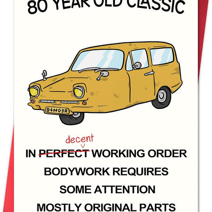 Funny 80th Birthday Card,80th Birthday Decorations & Gifts for Women Men,Happy 80 Year Old Gifts Cards for Dad Mom Grandpa Grandma