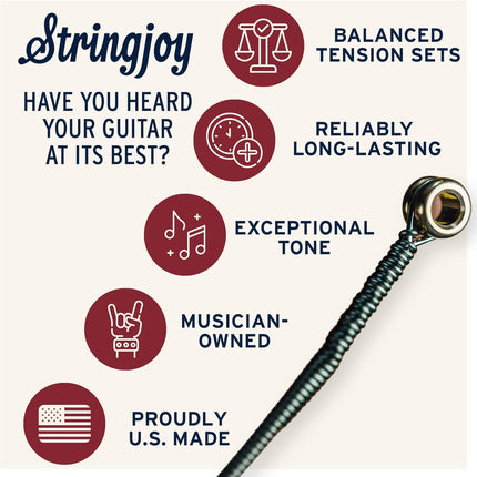 Stringjoy Naturals 13-56 Balanced Medium Gauge guitar strings – Phosphor Bronze Acoustic Guitar Strings - Powerful Tone and Balanced Feel, Acoustic 6 String Set, 1-Pack