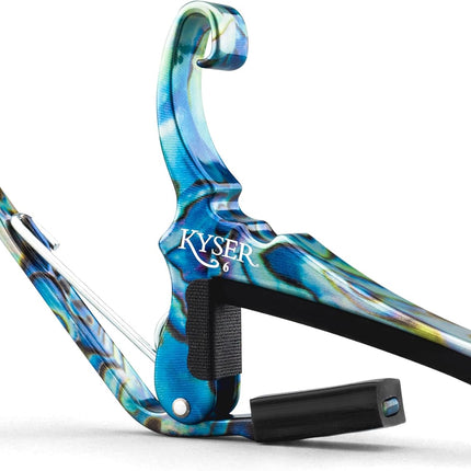 Kyser Musical Products Quick-Change Guitar Capo, KG6ABA, Abalone - For 6-String Acoustic Guitars, Made in USA, Quality, Strong, Lightweight, Quick & Easy Key Changes, Innovative, Perfect Fit