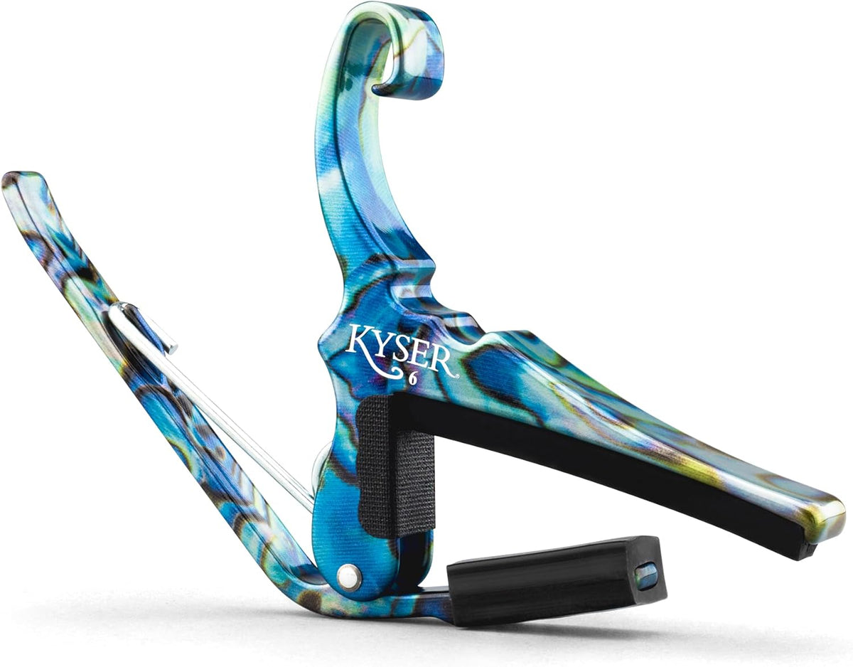 Quick-Change Guitar Capo, Abalone - For 6-String Acoustic Guitars, Made in USA, Quality, Strong, Lightweight, Quick &