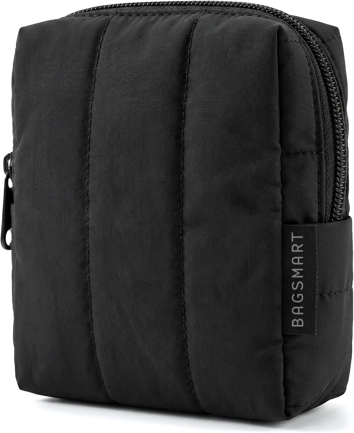 Small Black Travel Makeup Bag with Slip-In Pocket