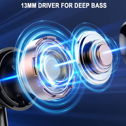 Wireless Earbuds, Bluetooth 5.4 Ear Buds LED Power Display Headphones Bass Stereo, Bluetooth Earbuds in-Ear Noise Cancelling Mic, 40H Playback Mini Case IP7 Waterproof Sports Earphones for Android iOS