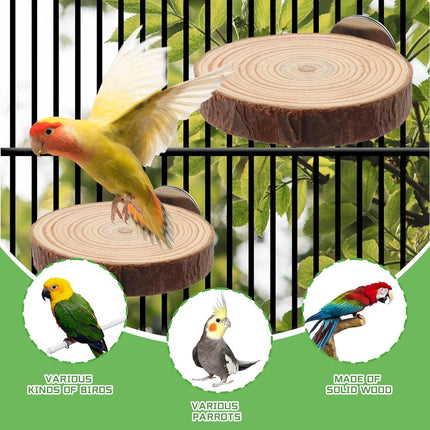 6 PCS Natural Wood Bird Perches Stand for Cage,Bird Perches for Bird Cages,Bird Cage Perch with Bolt and Wing Nut,Parrot Perch for Budgies Cockatiels Parakeets Conures
