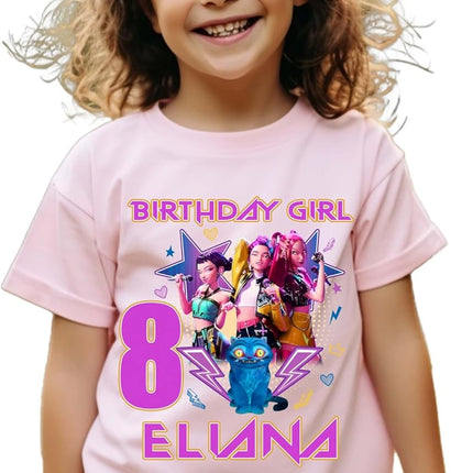 Custom Name k-pop Shirt,Family Birthday Matching Tees,Custom Name Bday t-Shirt for Kids Toddler,Handmade Decorated T-Shirts