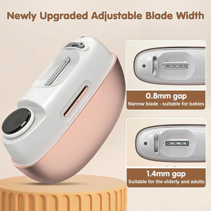 Adjustable Blade Opening Electric Nail Clipper for Thick & Thin Nails, Electric Nail Clippers for Seniors & Adults, Baby Electric Nail Trimmer, Automatic Nail Clipper for Fingernail & Toe (Pink)