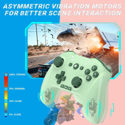 Bluetooth Controller for Switch/Mac/PC/Steam/Mobile Phone/iOS/Android//TV/iPad/Table/Apple Arcade MFi Games, switch pro controller wireless with Adjustable Dual Motion,Turbo,Macros,6-Axis,Wake Up for Black Myth: Wukong (Black) (Purple) (Green)