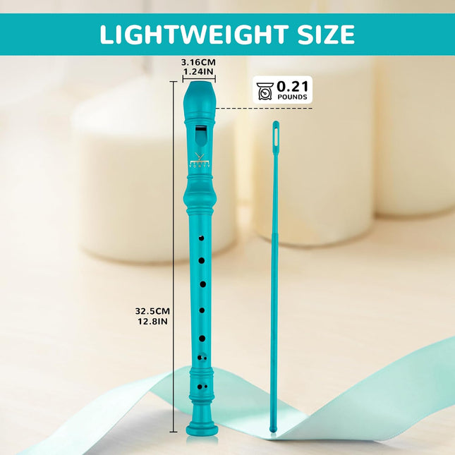 Soprano Recorder 8-Hole Instrument for Kids Beginners, Baroque Style C Key Kids Flute with Cleaning Rod - photo 2