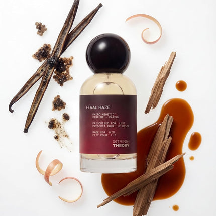 STRING THEORY Pheromone Cologne for Men - Smoky Vanilla, Spicy & Woody - Dark Rum, Vanilla, Oakwood & Skin Musk - Long-Lasting Fragrance - Pheromones Phero-Mimetic Men's Eau de Parfum Cologne Spray
