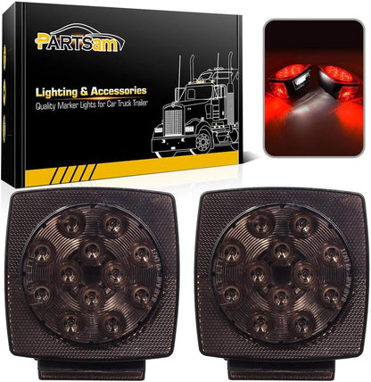 12V Submersible Square Led Trailer Lights Smoked Red Combination Led Stop Tail Brake Turn Signal Light for Trailers