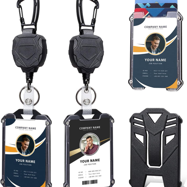 Badge Holder Retractable Clip Heavy Duty Carabiner Badge Reel Keychain