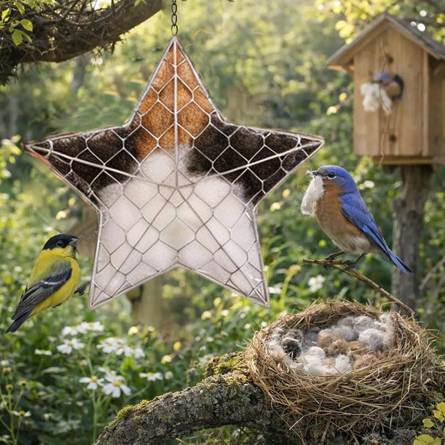 Fiber Bird's Nest Star Shape,Bird Nesting Material Holder,Spring Tree