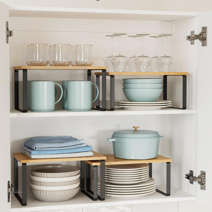 Cabinet Organizer Shelf, Set of 2 Spice Rack, Kitchen Storage