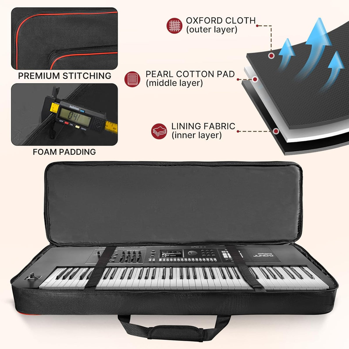 76-Key Keyboard Case with 10mm Padding - photo 4