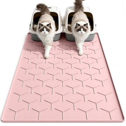 Tapete de silicona para arena de gato grande 40" X 28", fácil de limpiar, gris