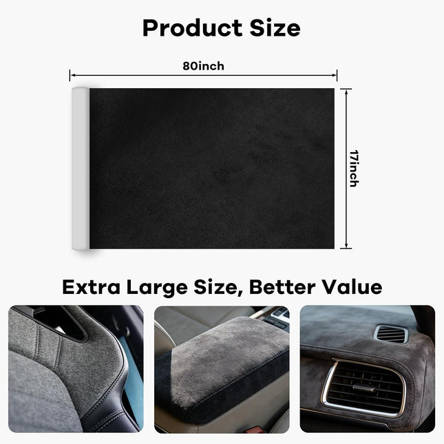 Premium Self-Adhesive Suede Fabric Wrap for Cars, Suede Car Interior Wrap