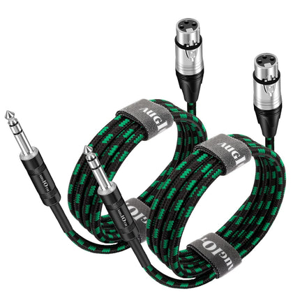 XLR Female to 1/4 Cable 3ft 2 Pack Balance 6.35mm TRS Plug to 3-pin Cannon Mic Cable 1 Meter