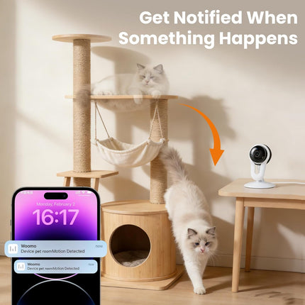 Indoor Camera for Pet & Baby Monitoring, 2K Clear View, Motion Alerts & Night Vision, 2-Way Audio, Easy Setup Home Security Cam, Alexa & Google Home Compatible, 2.4G Wi-Fi only