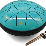 6 Inch 11 Note Hand-Tuned Steel Tongue Drum with Soothing Sound