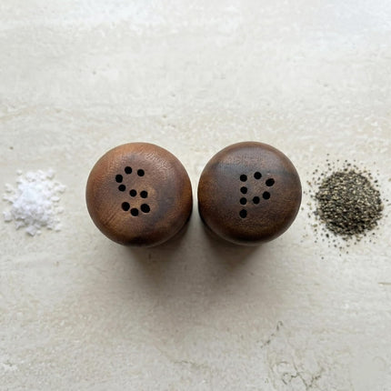Handcrafted Hawaiian Acacia Wood Salt & Pepper Shaker Set – 4” Natural Wood Grinders, Anti-Clog Design, Sustainably Harvested, Kitchen Table Decor