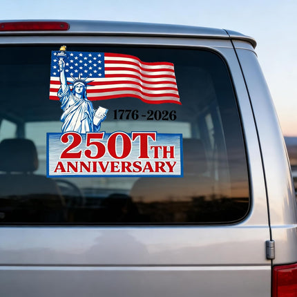 God Bless America Car Decal, 250 Anniversary USA Decal, 2 pcs(12" and 6" 250th Anniversary Eagle Stickers, Independence of USA Sticker 1776-2026, for Tumbler Helmet Car Windows Notebook (D #)