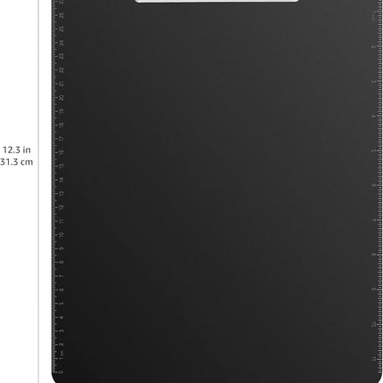 Amazon Basics Sturdy Plastic Clipboards, Low Profile Clip, Lightweight Versatile Office Supplies for Classrooms, Restaurants, Doctor Offices, Black, 2-Pack