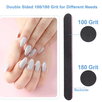 Set de lima y pulidor de uñas, kit 4 Way de pulidores brillantes, limas para uñas naturales, manicura, limado, pulido y cuidado, 100/120/240/600/3000 Grit