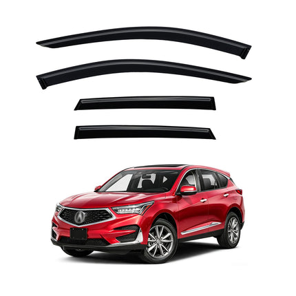 Window Visor for Jeep Cherokee 1984-2001 (Excludes Limited Model), Out-Channel Rain Guards Shields Vent Deflector Shade Wind Dark Smoke, Tape-On Outside-Mount, 4PCS