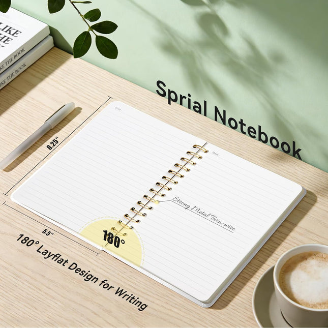 Lined Spiral Journal Notebook, A5 College Ruled, Hardcover, 160 Pages, Explosive Cat