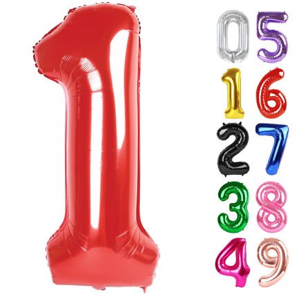 Gold 1 Balloon - Number Balloon 40 Inch, 1st Gold Birthday Decorations