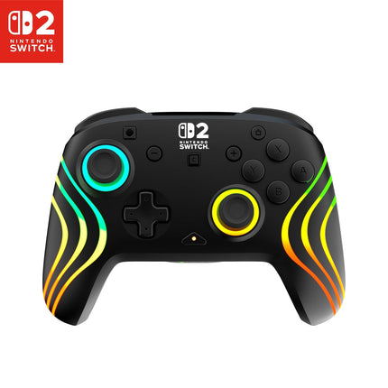 Turtle Beach Afterglow Wave Wireless RGB Gaming Controller - Officially Licensed for Nintendo Switch 2, Nintendo Switch/Switch Lite/OLED - TMR Thumbsticks, Customizable Lighting - Black