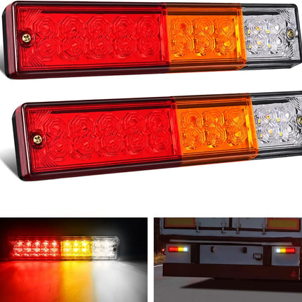 Nilight Trailer Tail Light Bar 2PCS 20LED Brake Running Turn Signals Reverse lights IP65 Waterproof for 10-30V Truck Trailers Caravan Van RV UTV Camper Boat