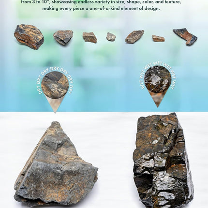 SubstrateSource Natural Aquarium Stones - Angular Dark Brown & Rust-Toned Decorative Rocks w/Layered Texture - Freshwater Aquascaping, Betta Fish Tank, Reptile Enclosure, Hermit Crab - Ancient, 5 LB