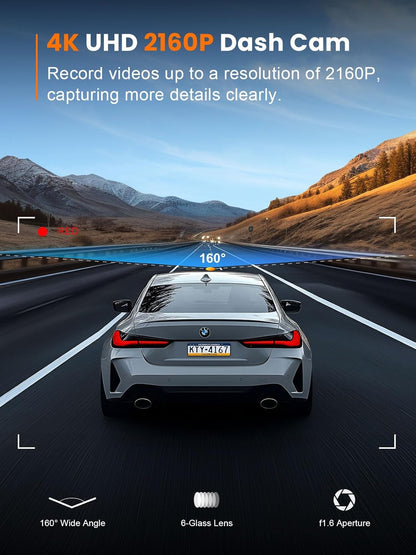 4K Front Dash Cam with Built-in 5G WiFi and 64GB Card - photo 3