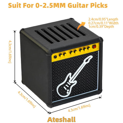 Guitar Picks Holder Box,Amplifier Speaker Style Paddle Holder Guitar Pick Display Holder,For Pick Storage And Display,Gift For Guitar Players Guitarists